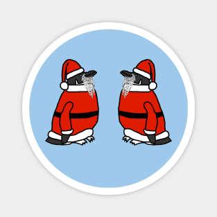 Two Cute Christmas Penguins Dressed as Santa Magnet